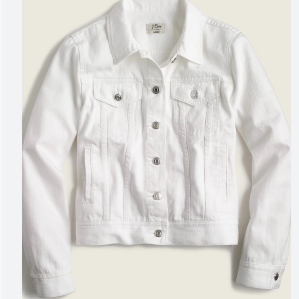 J crew white denim jacket XXS